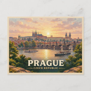 prague czech republic travel postcard