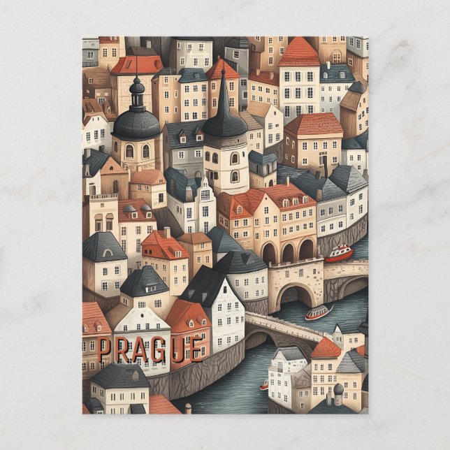Prague Czech Republic Travel Postcard (Front)