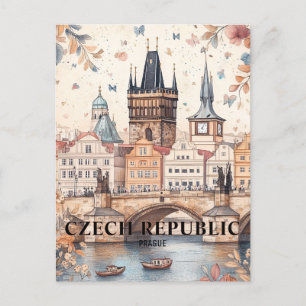 Prague Czech Republic Travel Postcard
