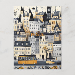 Prague Czech Republic Travel Postcard