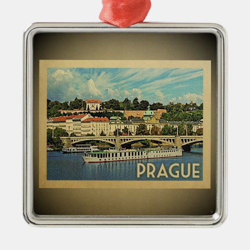 Prague Czech Republic Vintage Travel Ornament