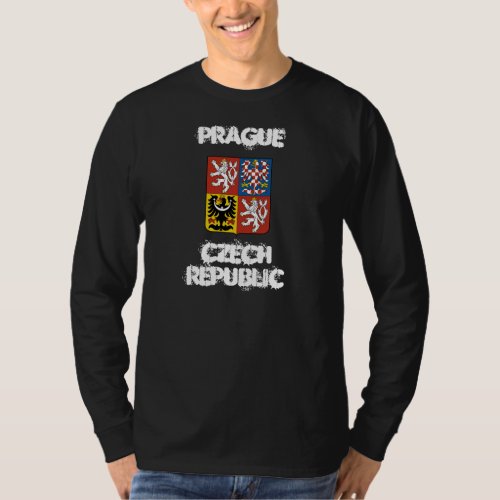 Prague Czech Republic with coat of arms T_Shirt