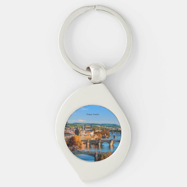 Prague Czechia Bridges Keychain (Front)