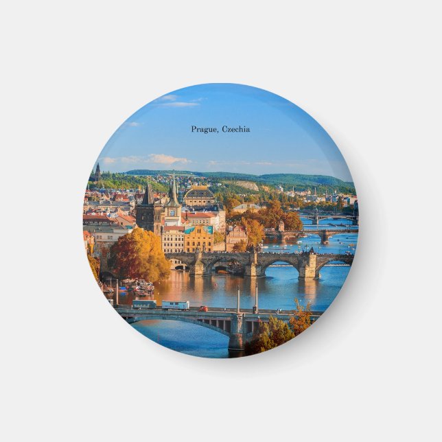 Prague Czechia Bridges Magnet (Front)