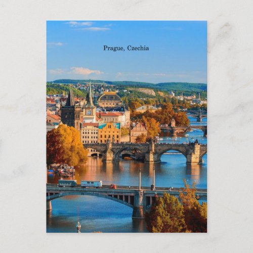 Prague Czechia Bridges Postcard