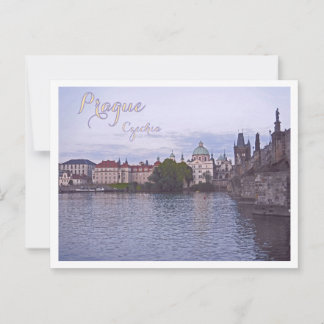 Prague, Czechia, Charles Bridge, Dusk Postcard