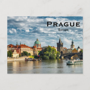 Prague Europe Vintage Travel Tourism Add Postcard