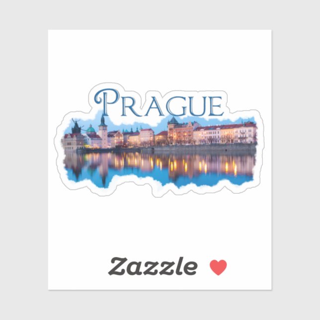 Prague: Evening Skyline Sticker (Sheet)