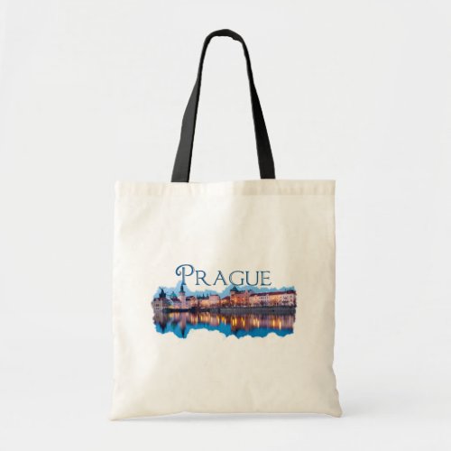 Prague Evening Skyline Tote Bag