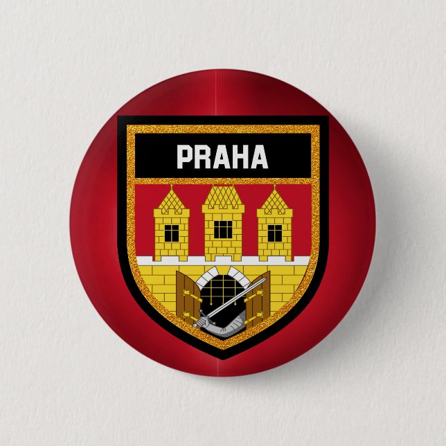 Prague  Flag Button (Front)