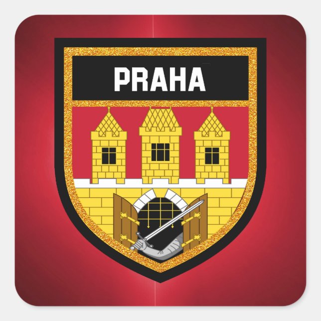 Prague  Flag Square Sticker (Front)
