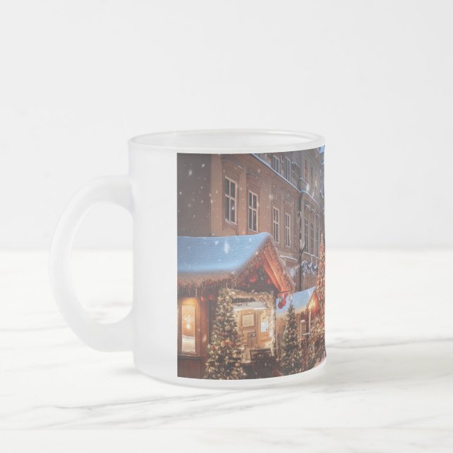 Prague Frosted Glass Coffee Mug (Left)