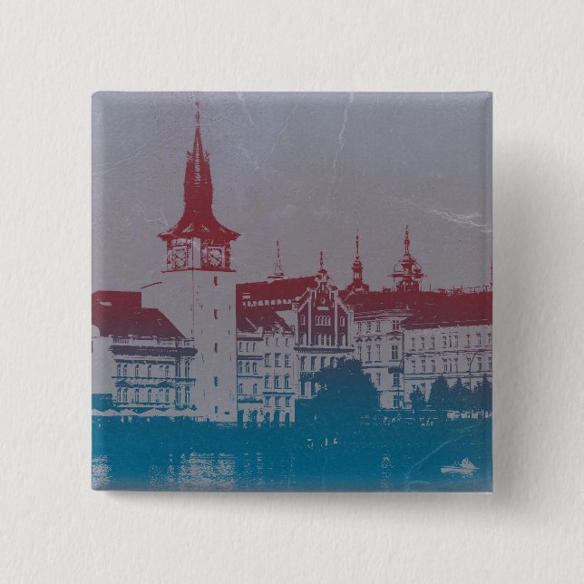 Prague Golden city Pinback Button (Front)