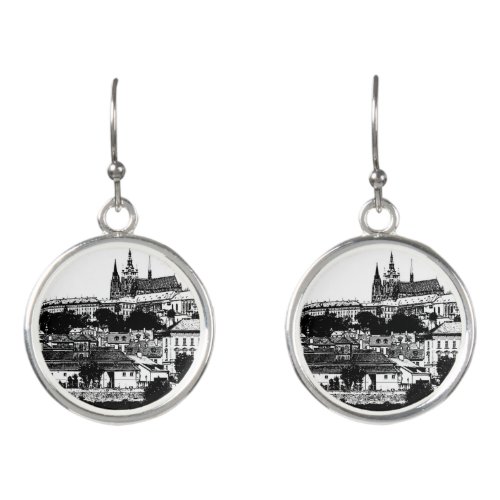 Prague Historical city Castle _ Czech Art Earrings