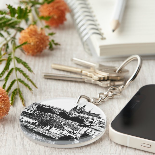 Prague, Historical city, Castle - Czech Art Keychain (Front Right)