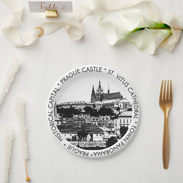 Prague, Historical city, Castle - Czech (party) Paper Plates (Wedding)