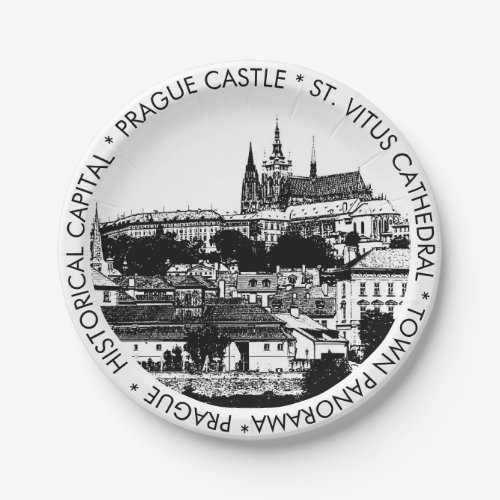 Prague Historical city Castle _ Czech party Paper Plates