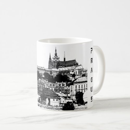 Prague Historical city Castle  Flag _ Czech Coffee Mug