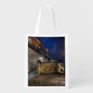 Prague Lesser Town at Night Grocery Bag