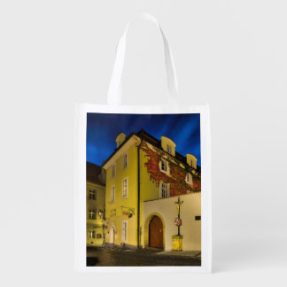 Prague Lesser Town at night Reusable Grocery Bag
