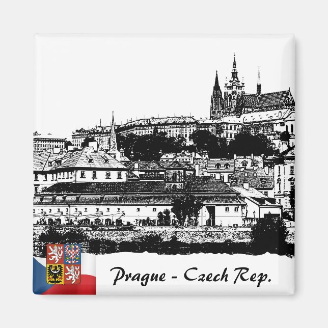 Prague Magnet, Charles Bridge / Prague Castle Magnet (Front)