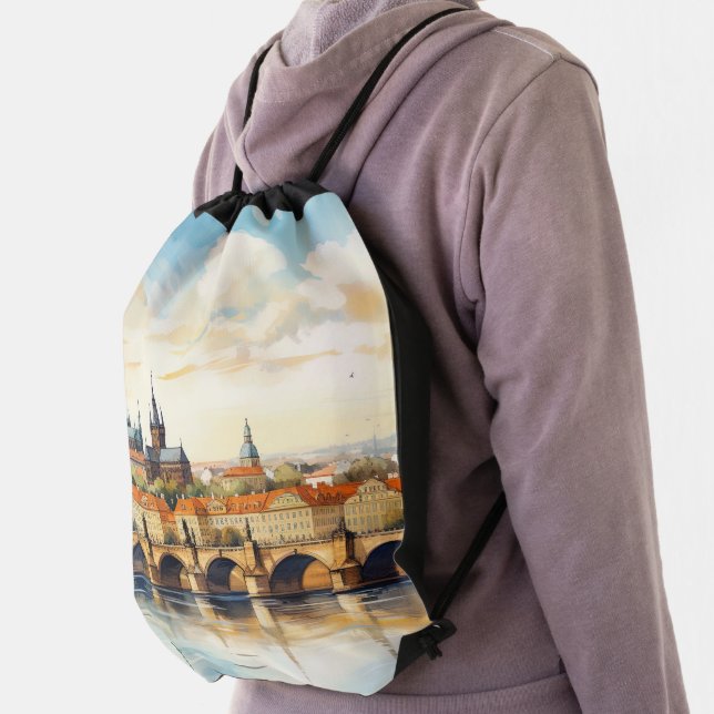  Prague night in Czech Republic Drawstring Bag (Insitu)