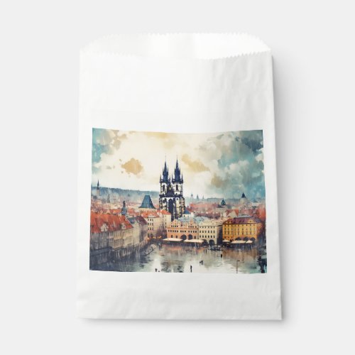 Prague night in Czech Republic  Favor Bag