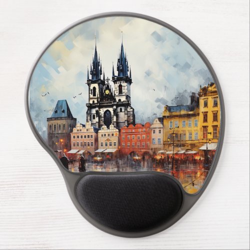 Prague night in Czech Republic Gel Mouse Pad