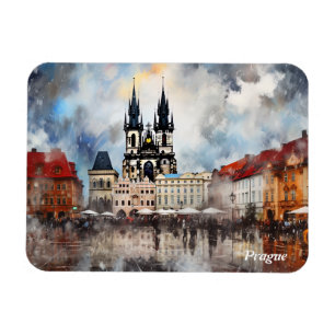 Prague night in Czech Republic Magnet