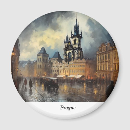 Prague night in Czech Republic Magnet