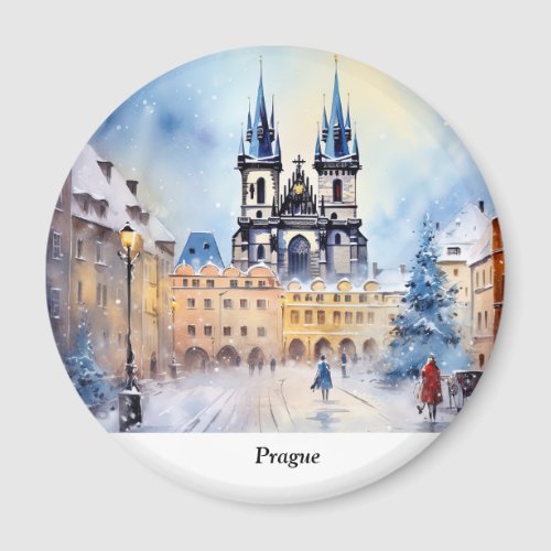 Prague night in Czech Republic Magnet