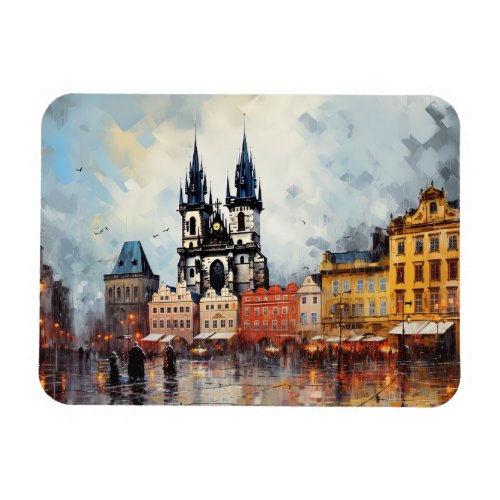 Prague night in Czech Republic Magnet