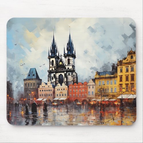 Prague night in Czech Republic Mouse Pad