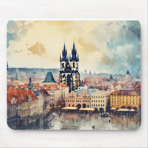 Prague night in Czech Republic  Mouse Pad