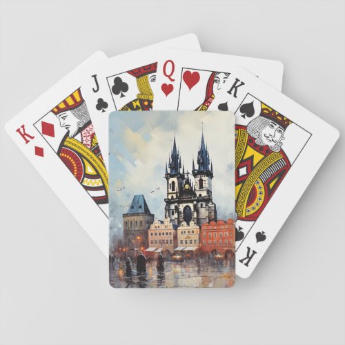 Prague night in Czech Republic Poker Cards