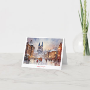 Prague night in Czech Republic Thank You Card