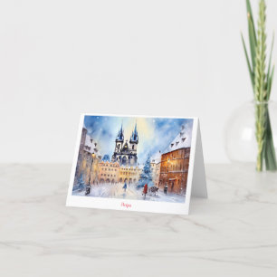Prague night in Czech Republic Thank You Card