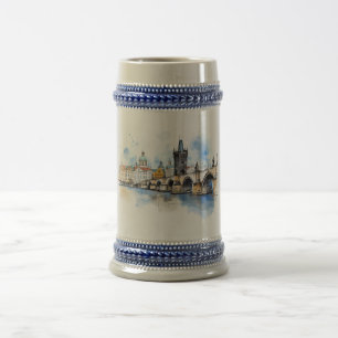 Prague old beer stein