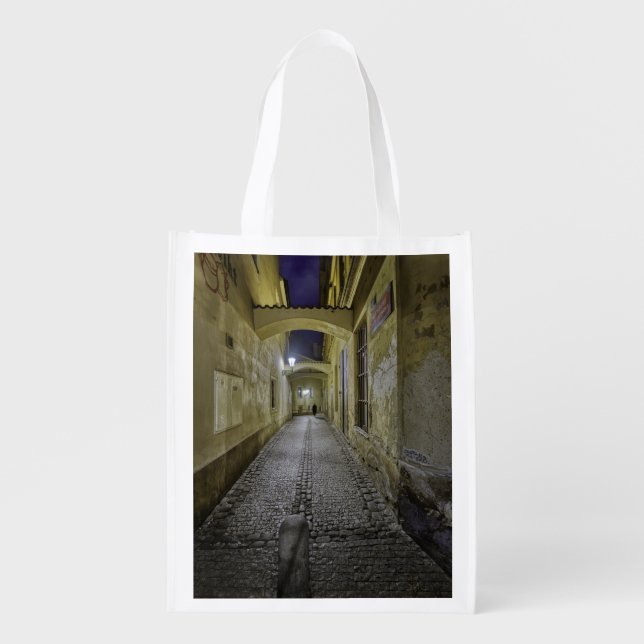 Prague Old Town at Night Reusable Grocery Bag (Front)