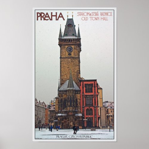 Prague _ Old Town Hall Poster