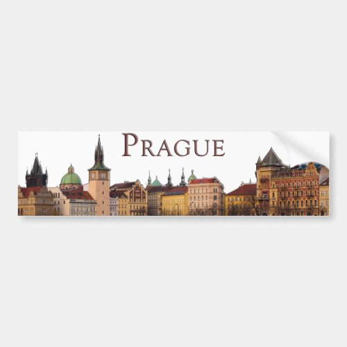 Prague Old Town Skyline Bumper Sticker