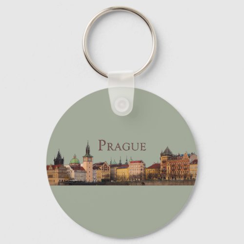 Prague Old Town Skyline Keychain
