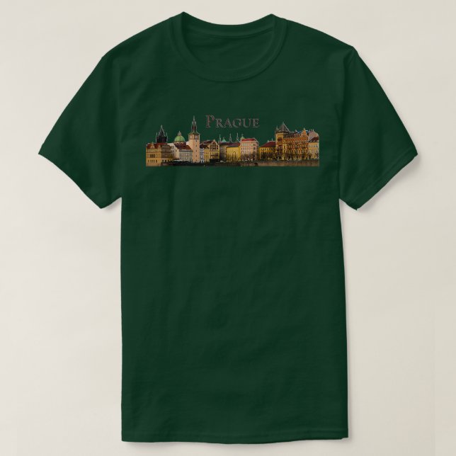 Prague Old Town Skyline T-Shirt (Design Front)