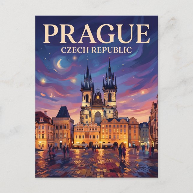 Prague Old Town Square Czech Republic Postcard (Front)