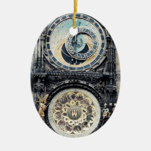Prague Orloj Ceramic Ornament