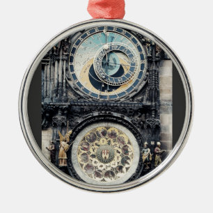 Prague Orloj Metal Ornament