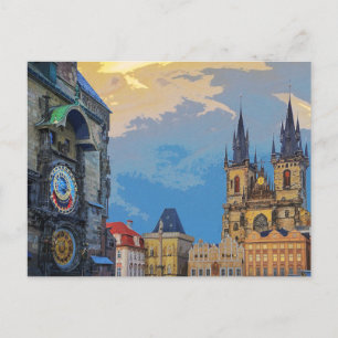 Prague Own Town Astronomical Clock Architecture Co Postcard
