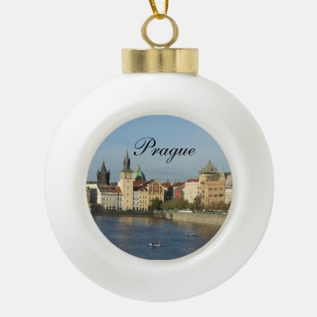 Prague Photo Bulb Orament Ceramic Ball Christmas Ornament