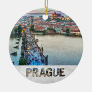 Prague Praha Czech Republic Charles Bridge Photo Ceramic Ornament