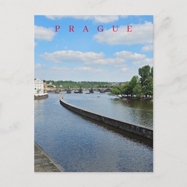 Prague river Vltava view postcard (Front)